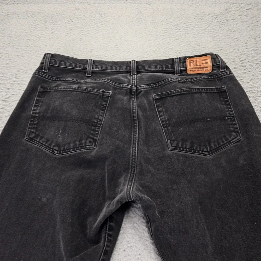 Polo Jeans Co. Jeans Mens 40x32 Black Denim Classic Relaxed‎ Tapered Leg Zipfly